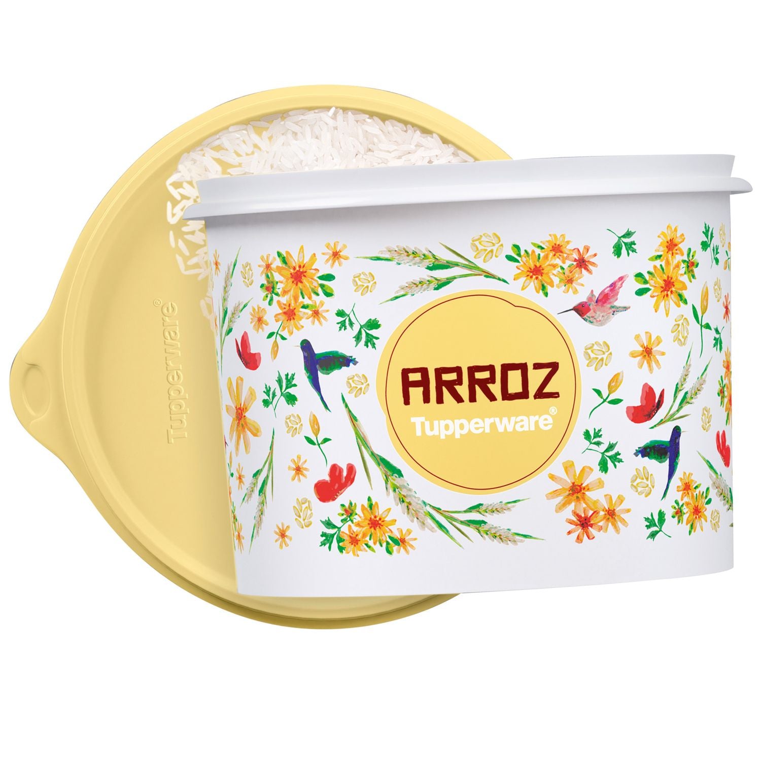 Pote p/ alimentos Tupper Caixa Arroz Tupperware 2kg Floral